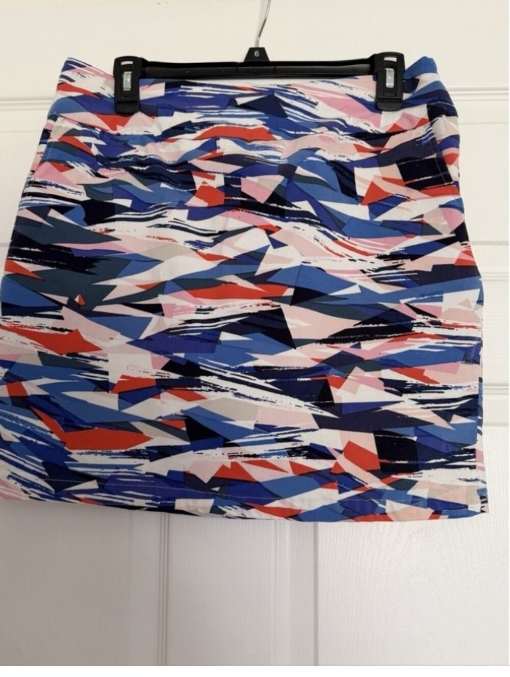 SKORT Hand made  Zip side & 2 pockets colorful stretchy shorts under Size 14